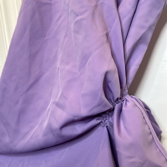Mini Dress Wrap Side Bow Tie Spaghetti Straps Casual Summer purple Small dress - Picture 3 of 6